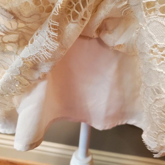 Off White Cream Lace Tank Top Style Blouse - Picture 7 of 11